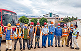 Daily temperature checks for employees at the construction site of CCCC Third Harbor Engineering Co., Ltd.