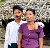 Mg Zwe Htet Paing with his mother.